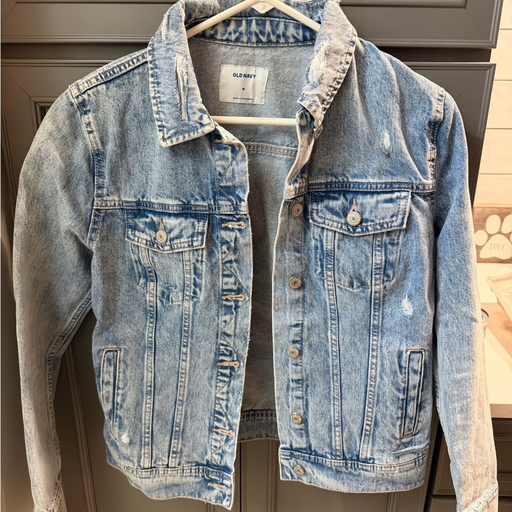Old Navy Distressed Light Blue Jacket